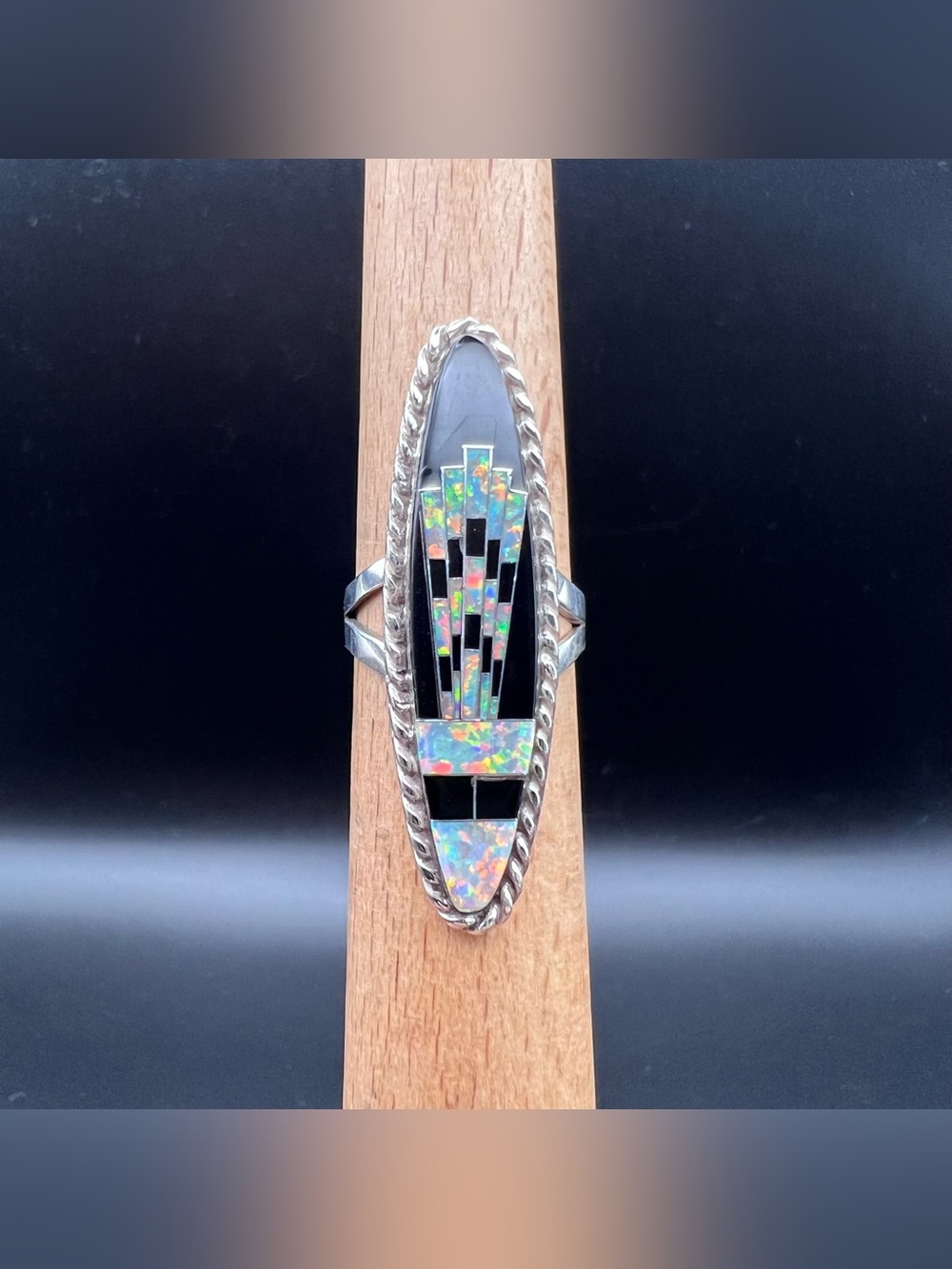 Sterling Silver Micro Inlay Galaxy Ring